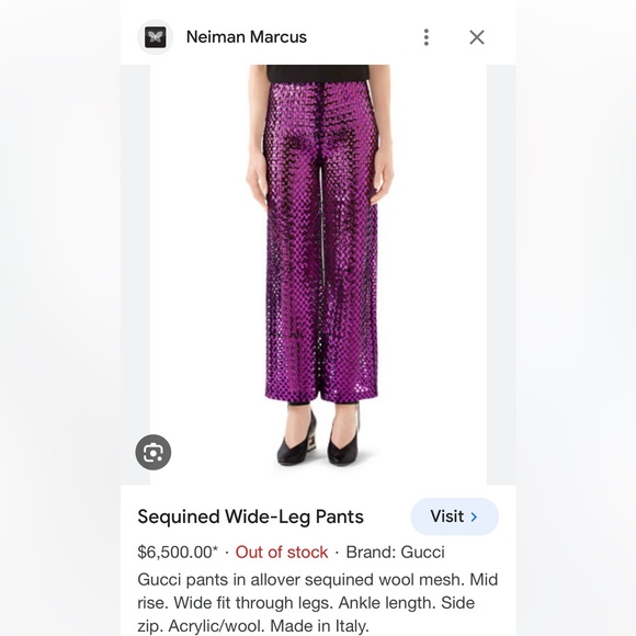 Gucci Sequined Wide Leg Pants - Picture 13 of 13